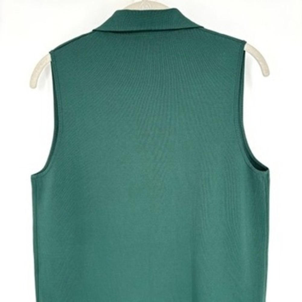 Aleeza Paris Long Knit Blazer Vest Emerald Green Double Breasted Longline XS - Picture 6 of 14